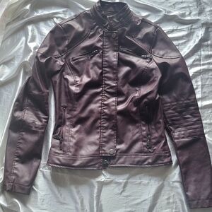 Maralyn & Me Women's XSmall Burgundy Faux Leather Jacket